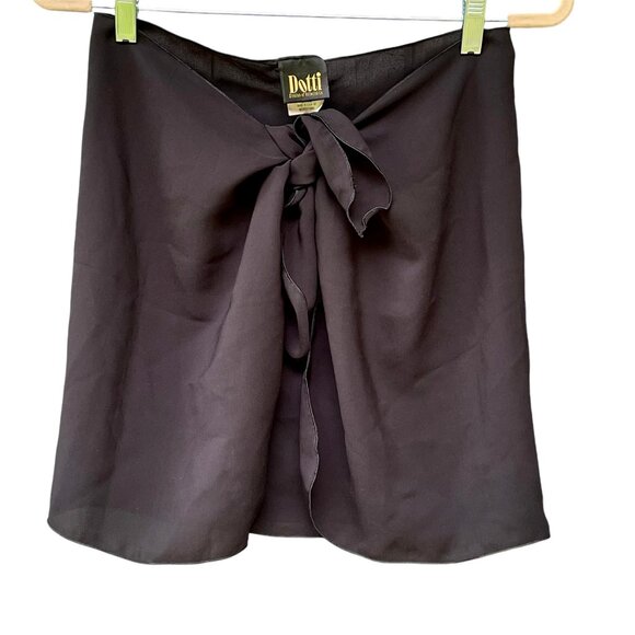 Dotti Black Polyester Modest Tie Waist Swim Skirt Coverup / Sarong OS - Picture 1 of 8